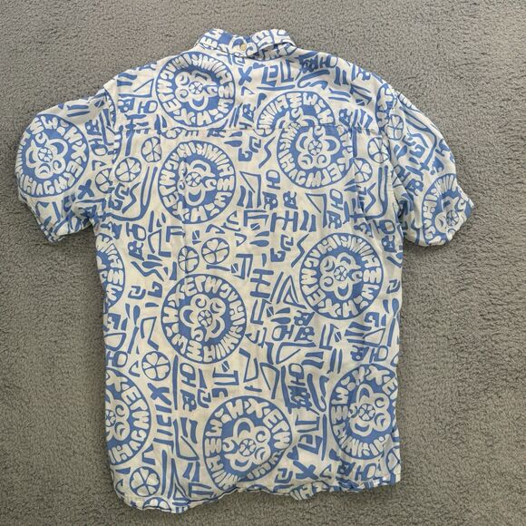 Kenny Flowers Shirt Mens M White Blue Limited Edition Hawaiian Rayon - Picture 7 of 8